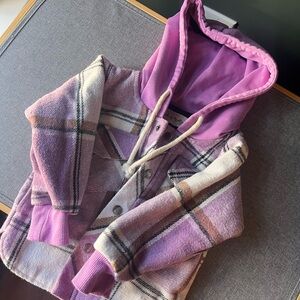 Mady by Molly | Purple Plaid Hooded Jacket | 6-12 Months